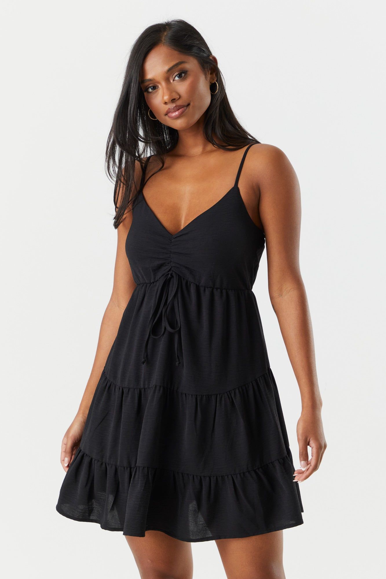 Tiered V-Neck Dress sold by Charlotte Russe product image thumbnail 4