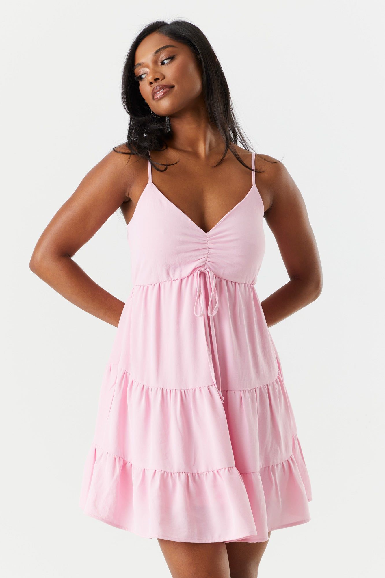 Tiered V-Neck Dress sold by Charlotte Russe