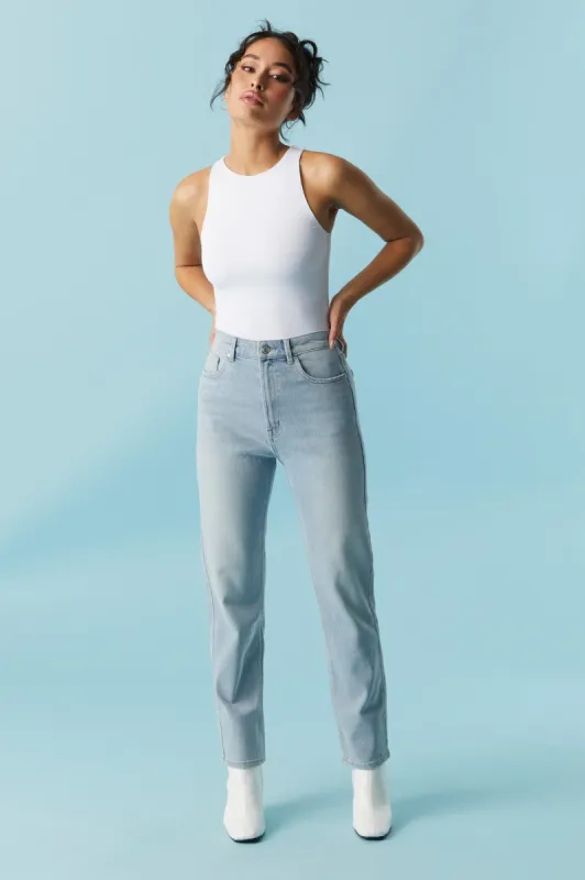 Refuge Light Wash Vintage Stretch Mom Jean sold by Charlotte Russe