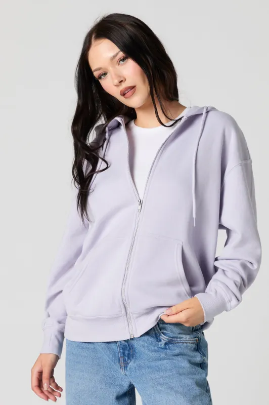 Fleece Oversized Zip-Up Hoodie sold by Charlotte Russe
