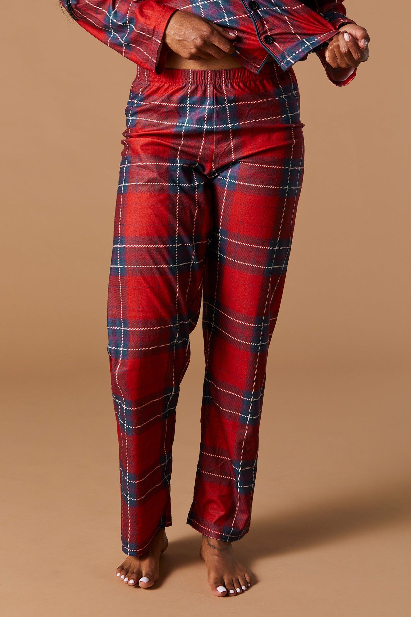 Matching the Family Holiday Plaid Flannel 2 Piece Pajama Set sold by Charlotte Russe product image thumbnail 5