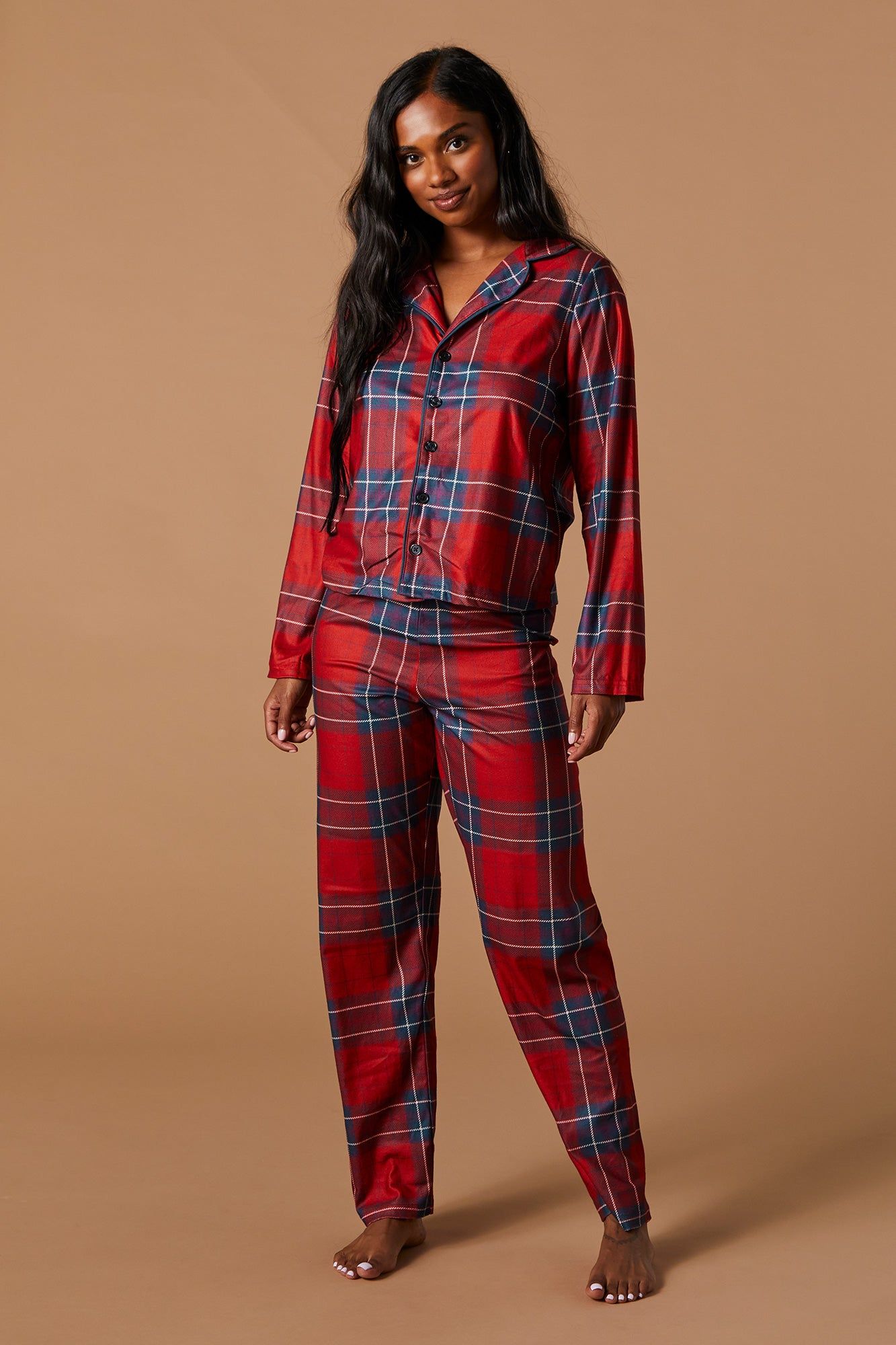 Matching the Family Holiday Plaid Flannel 2 Piece Pajama Set sold by Charlotte Russe product image thumbnail 2