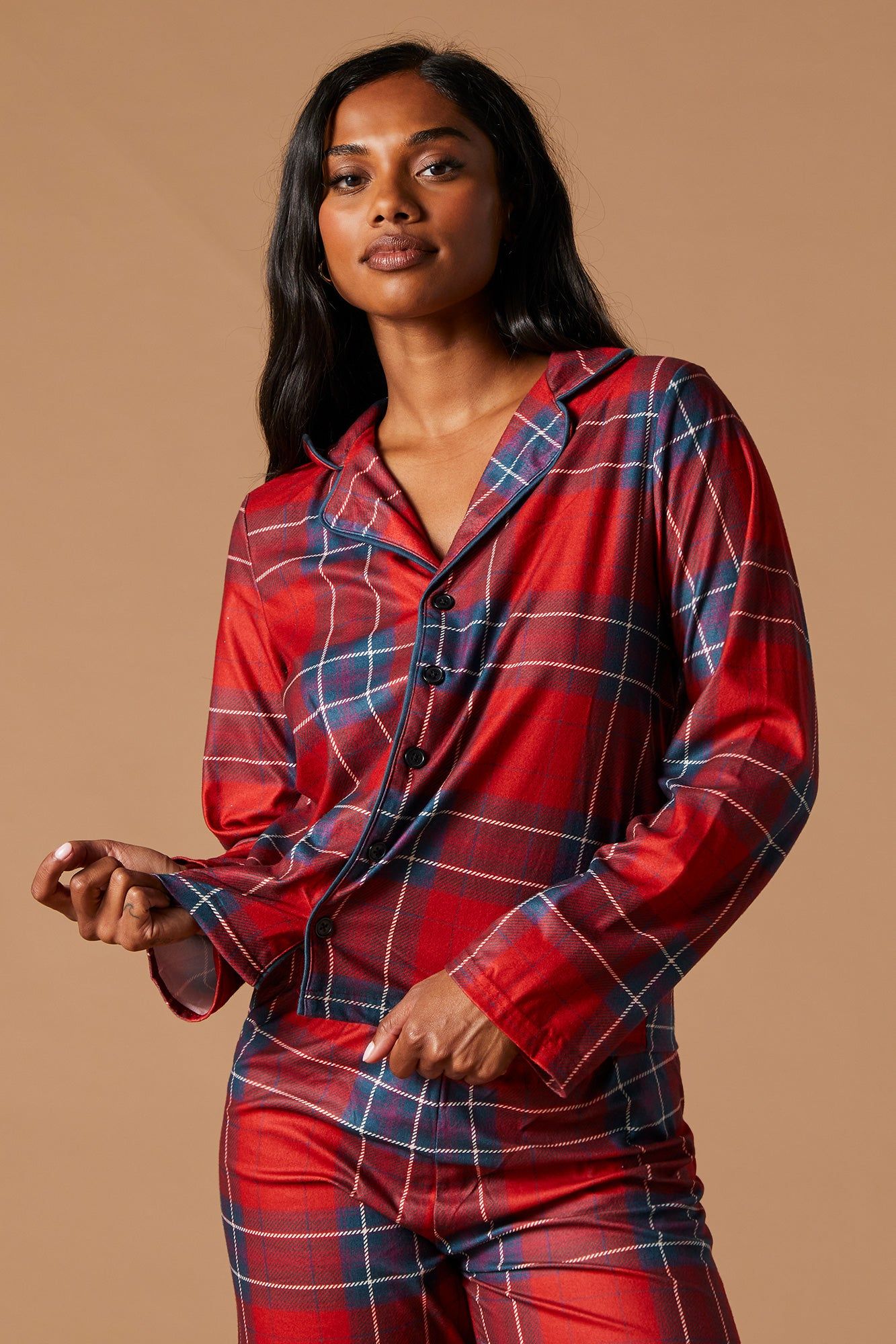 Matching the Family Holiday Plaid Flannel 2 Piece Pajama Set sold by Charlotte Russe product image thumbnail 3