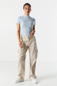 Ribbed Skimmer Mock Neck Top sold by Charlotte Russe
