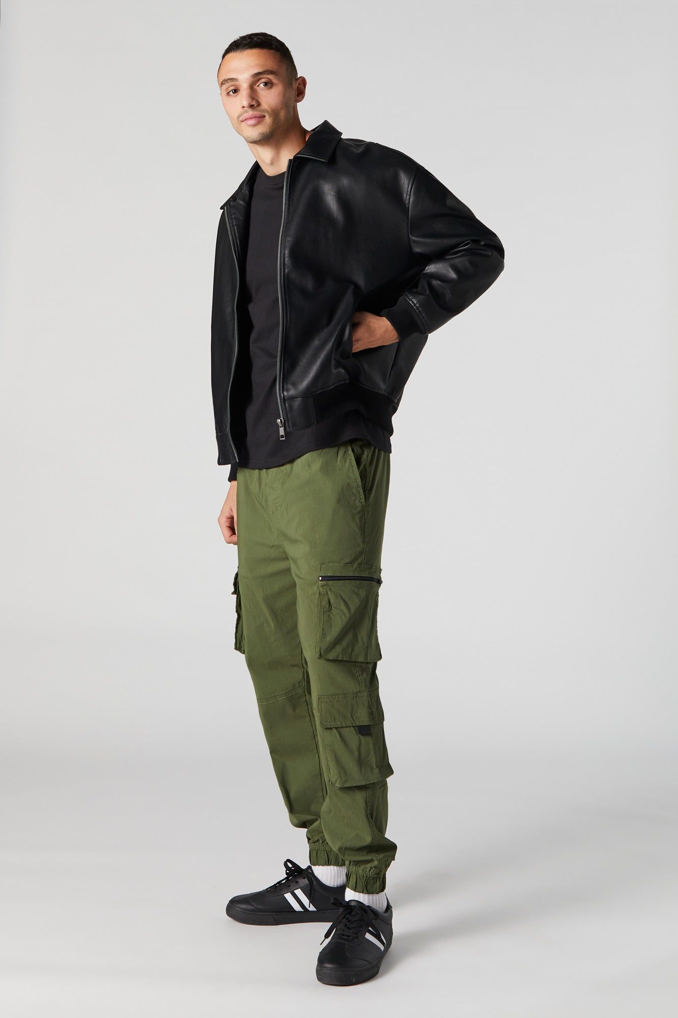 Multi Pocket Green Cargo Jogger sold by Charlotte Russe product image thumbnail 4