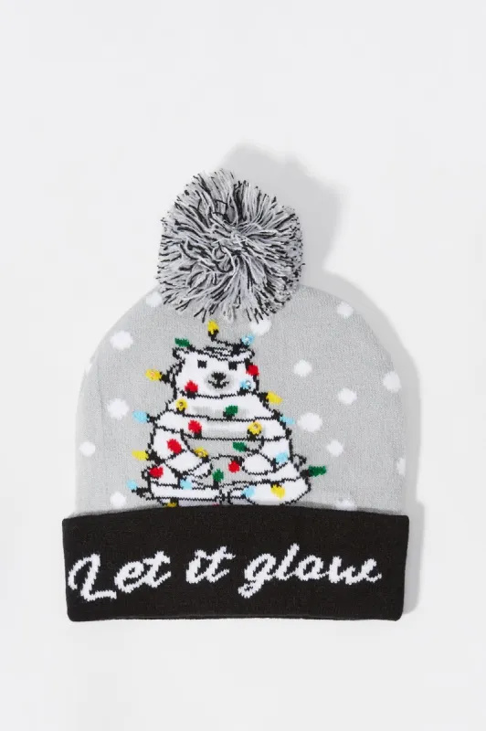 Xmas Let It Glow Knit Hat sold by Charlotte Russe