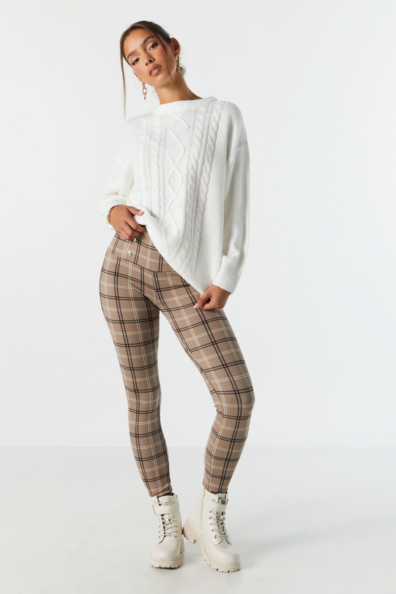 Plaid Button Legging sold by Charlotte Russe product image thumbnail 5