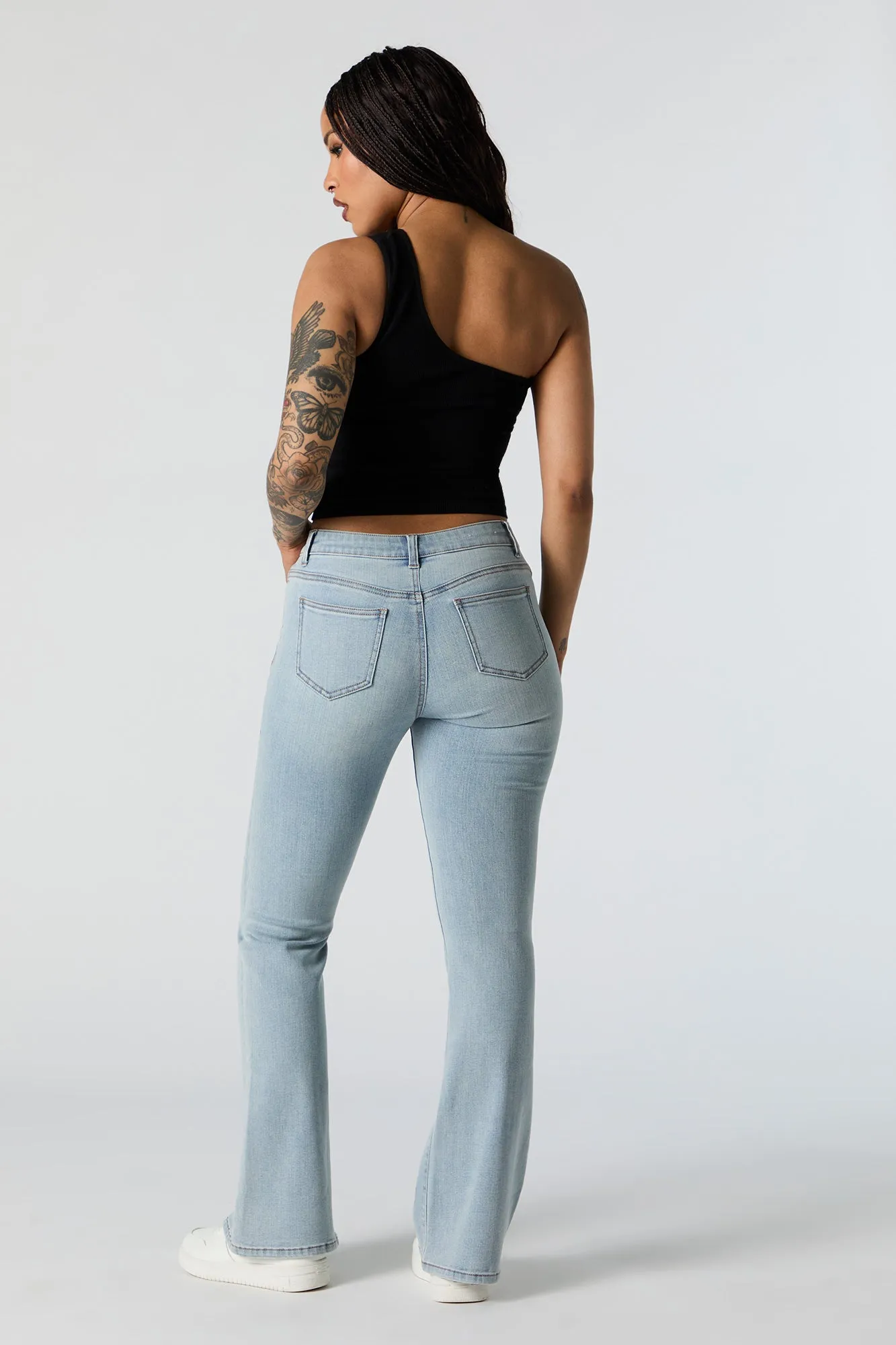 Austin Light Wash Low Rise Flare Jean sold by Charlotte Russe product image thumbnail 3