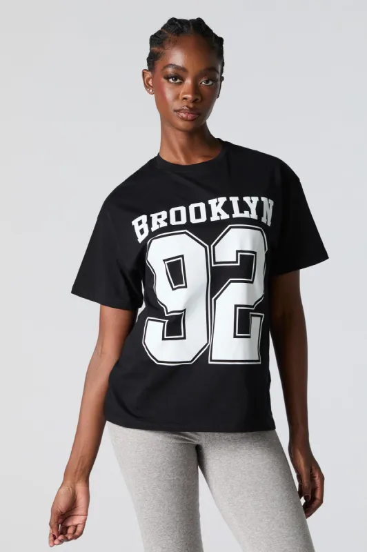 Brooklyn 92 Graphic Boyfriend T-Shirt sold by Charlotte Russe