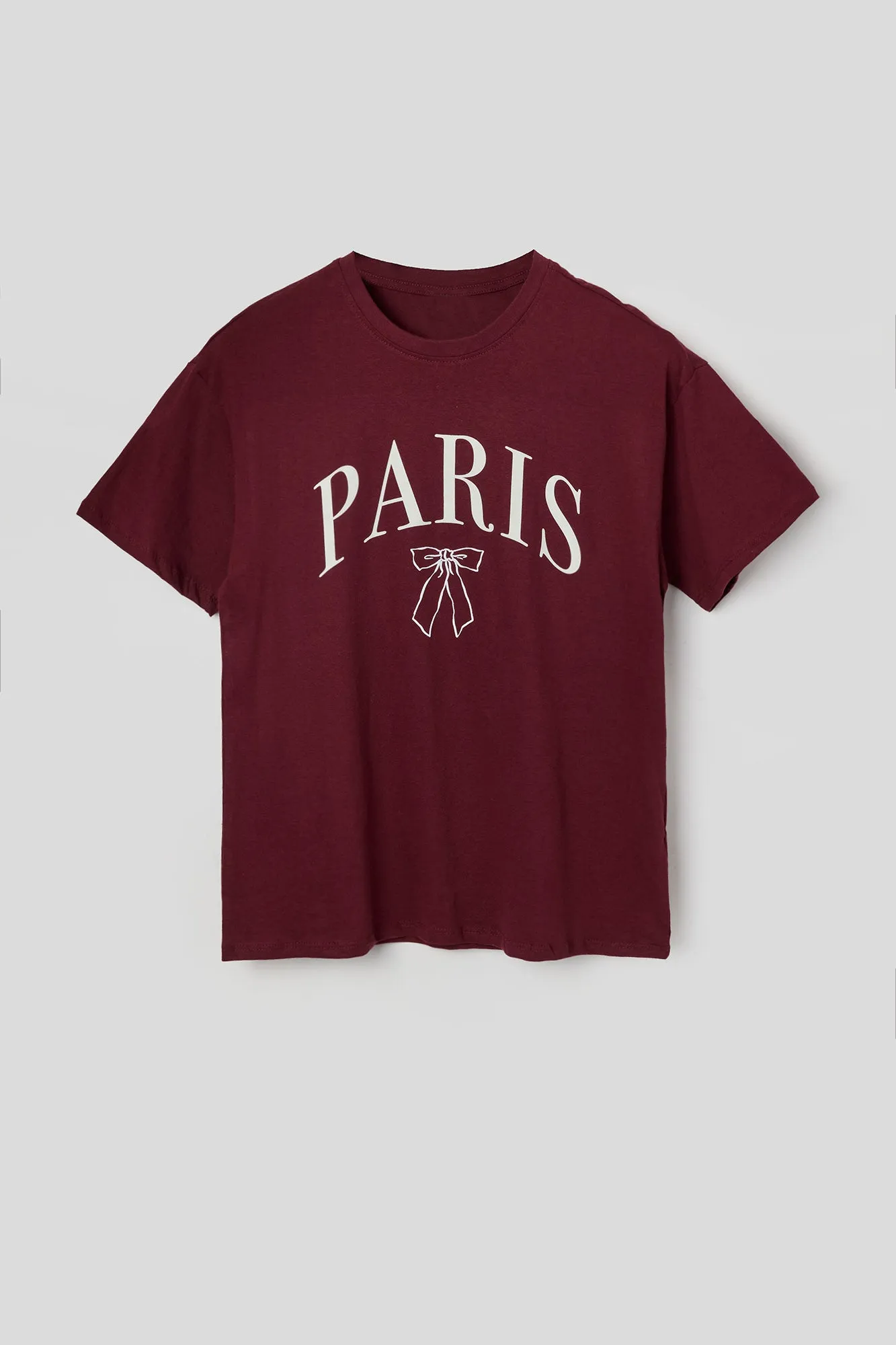 Paris Bow Graphic Boyfriend T-Shirt sold by Charlotte Russe product image thumbnail 4