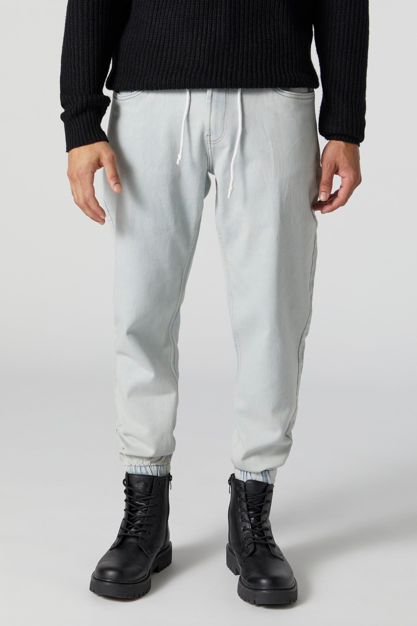 Denim Drawstring Jogger sold by Charlotte Russe product image thumbnail 4