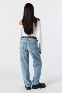 High Rise Medium Wash Straight Leg Jean sold by Charlotte Russe
