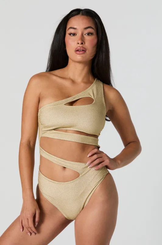 Gold Cut Out One Piece Swimsuit sold by Charlotte Russe