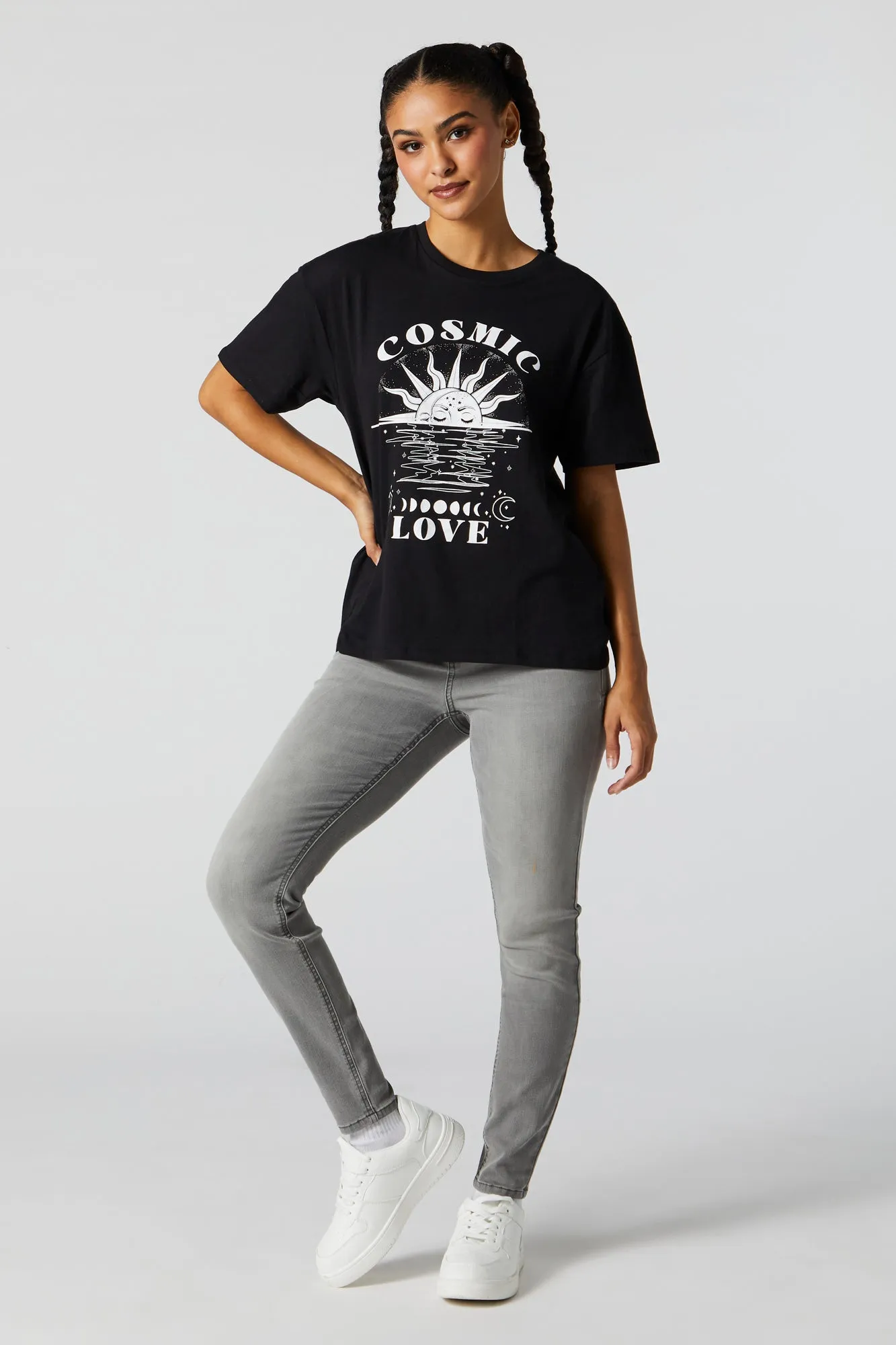 Cosmic Love Graphic Boyfriend T-Shirt sold by Charlotte Russe product image thumbnail 3