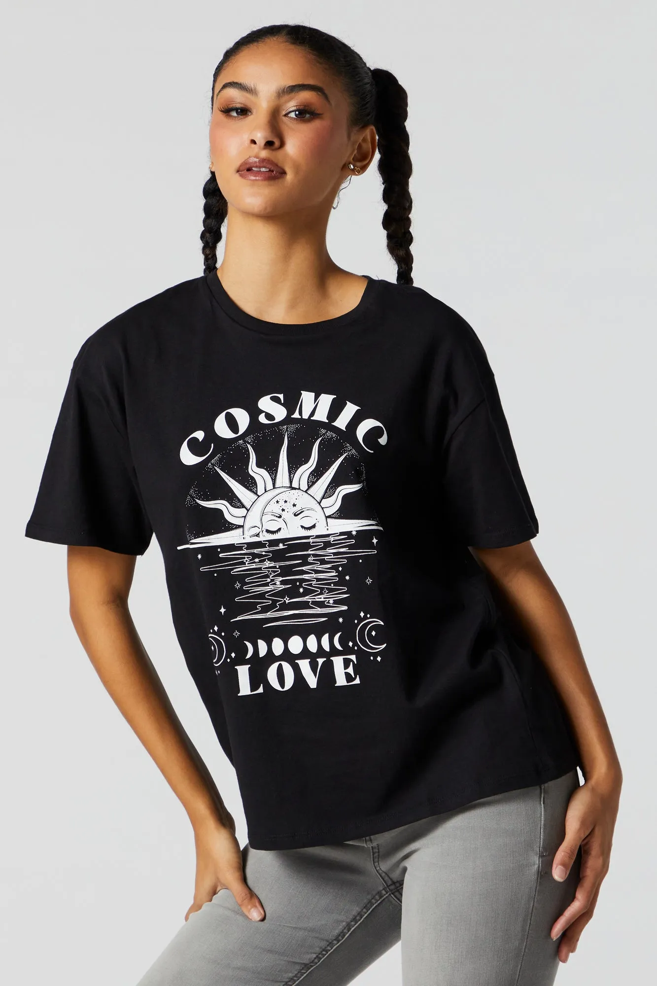 Cosmic Love Graphic Boyfriend T-Shirt sold by Charlotte Russe product image thumbnail 2