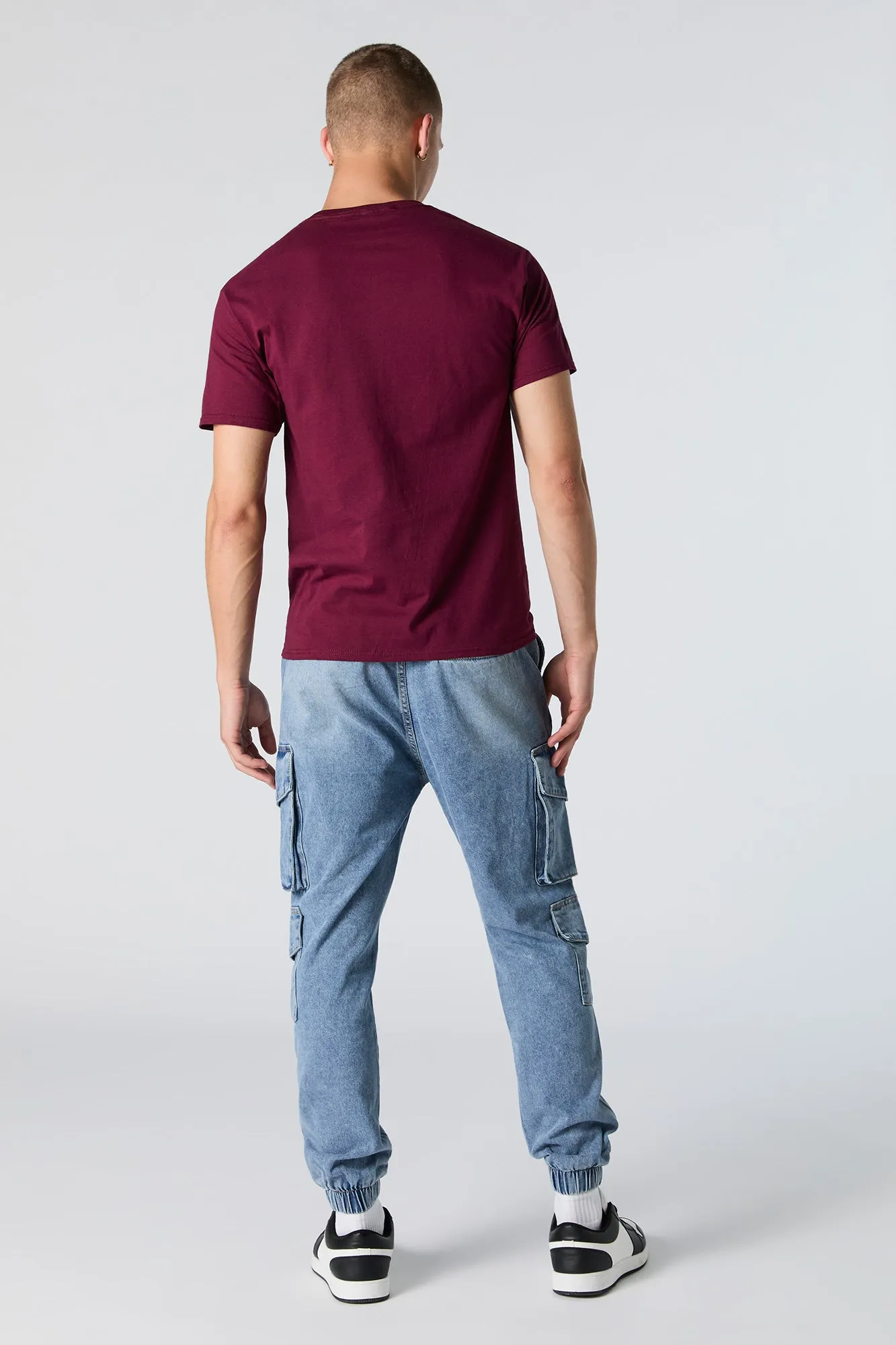 Vintage Wash Denim Cargo Jogger sold by Charlotte Russe product image thumbnail 3