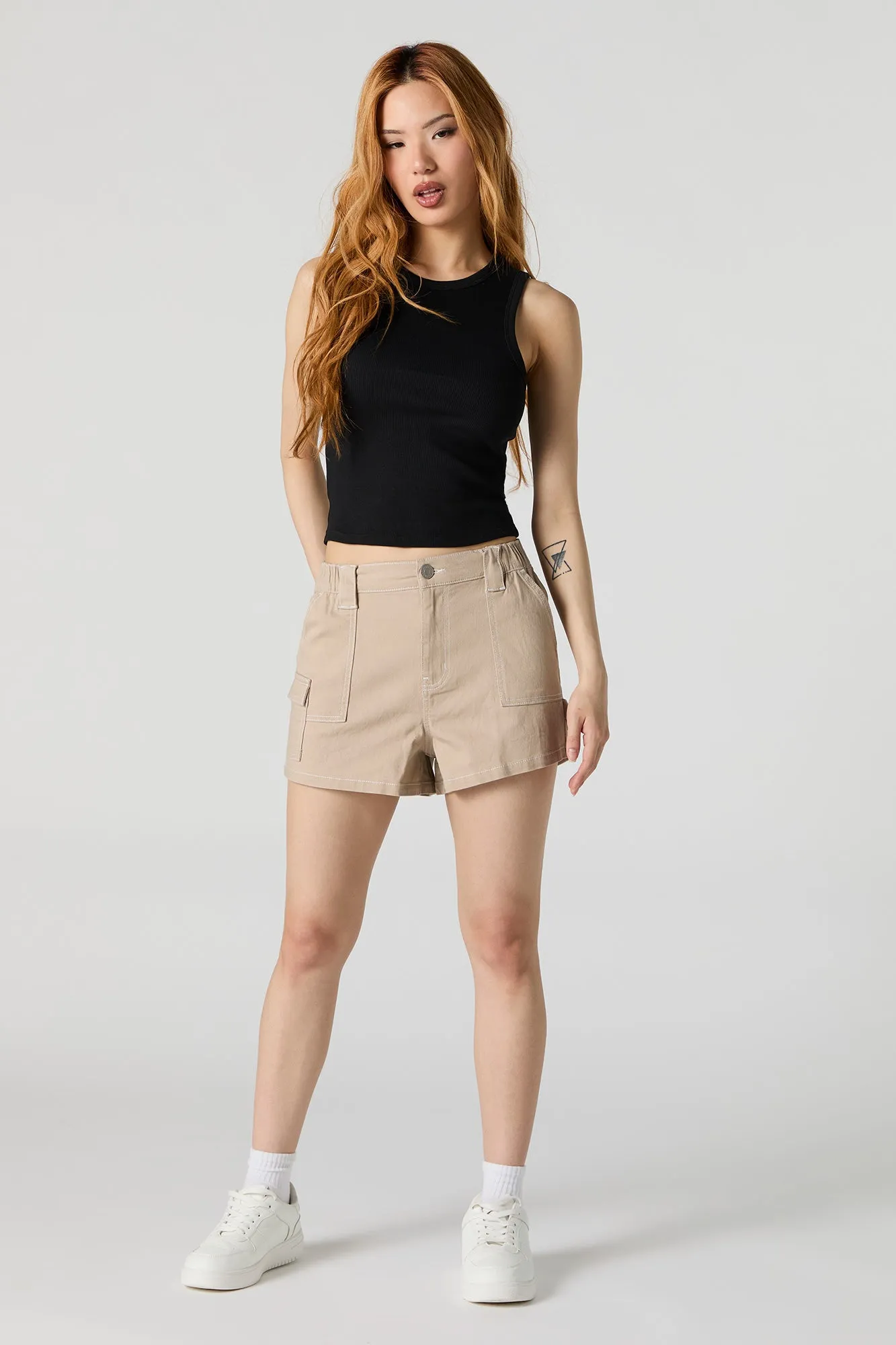 Ribbed High Neck Skimmer Tank sold by Charlotte Russe product image thumbnail 3