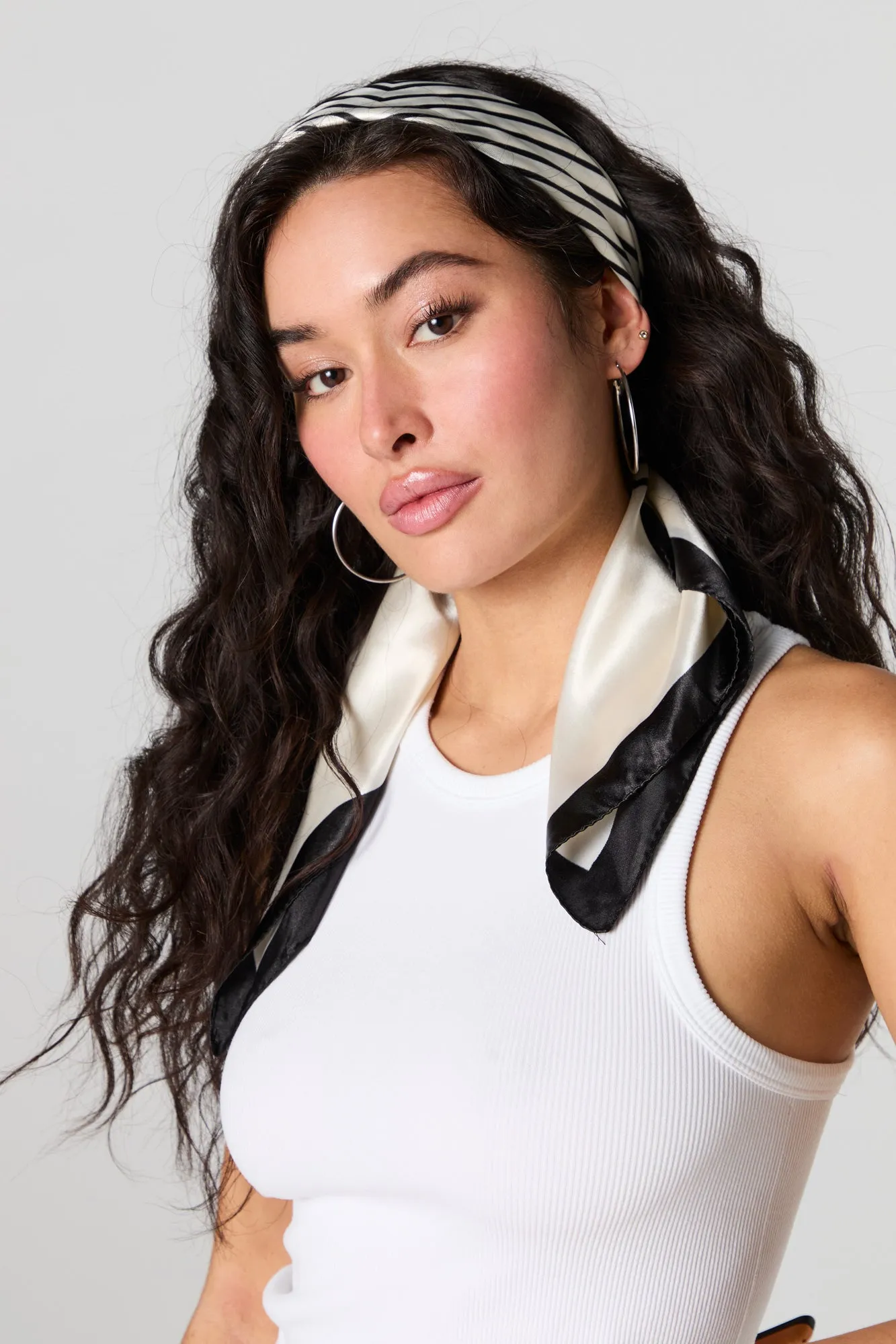 Border Print Satin Multiway Scarf sold by Charlotte Russe product image thumbnail 3