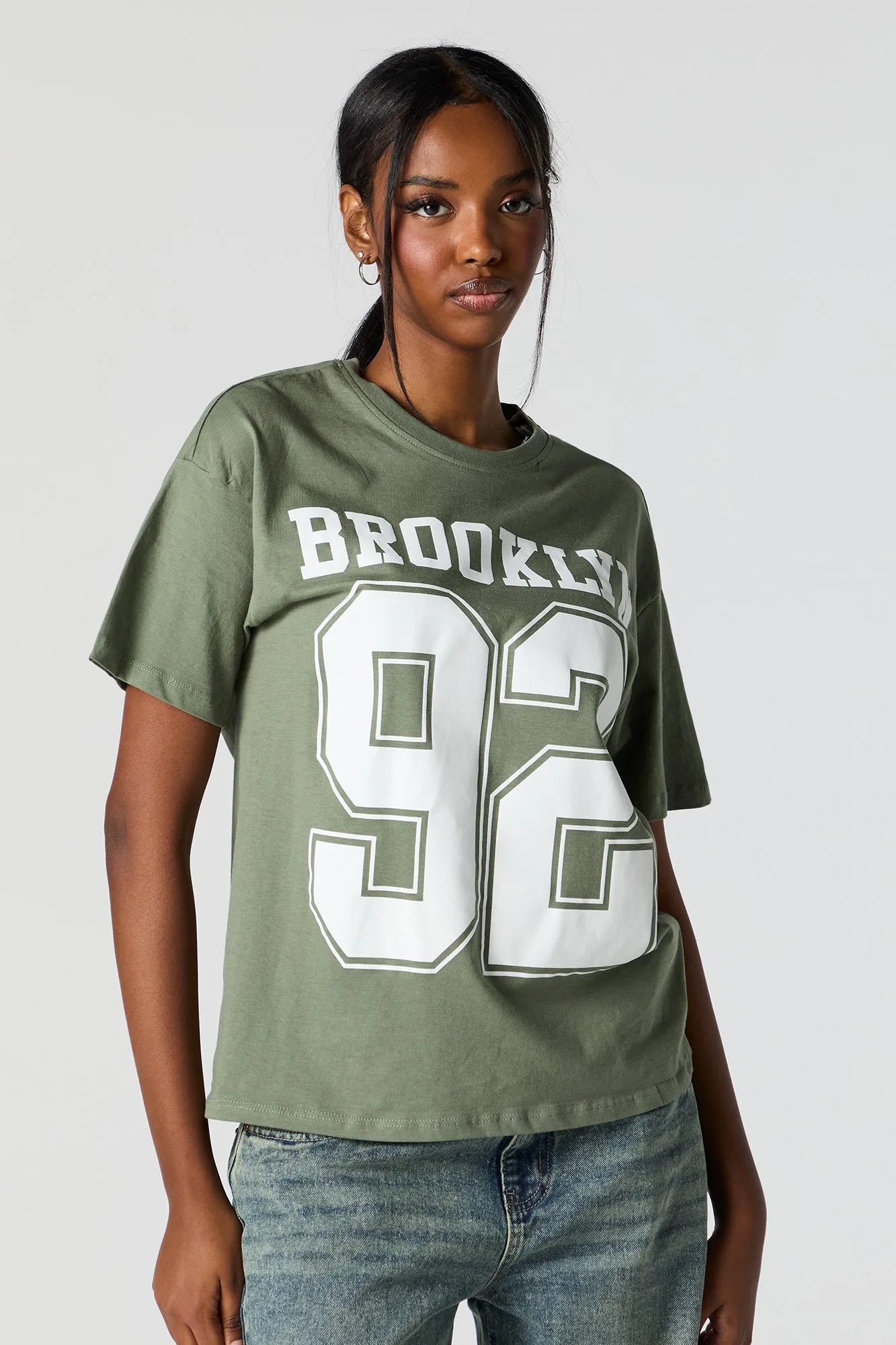 Brooklyn 92 Graphic Boyfriend T-Shirt sold by Charlotte Russe