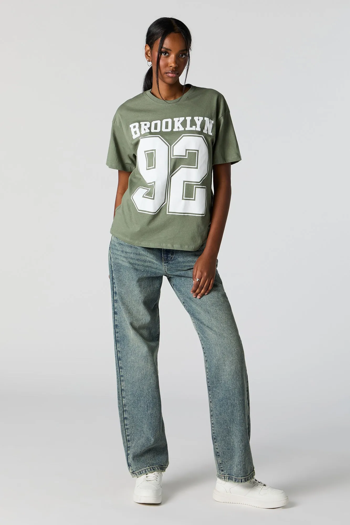 Brooklyn 92 Graphic Boyfriend T-Shirt sold by Charlotte Russe product image thumbnail 4