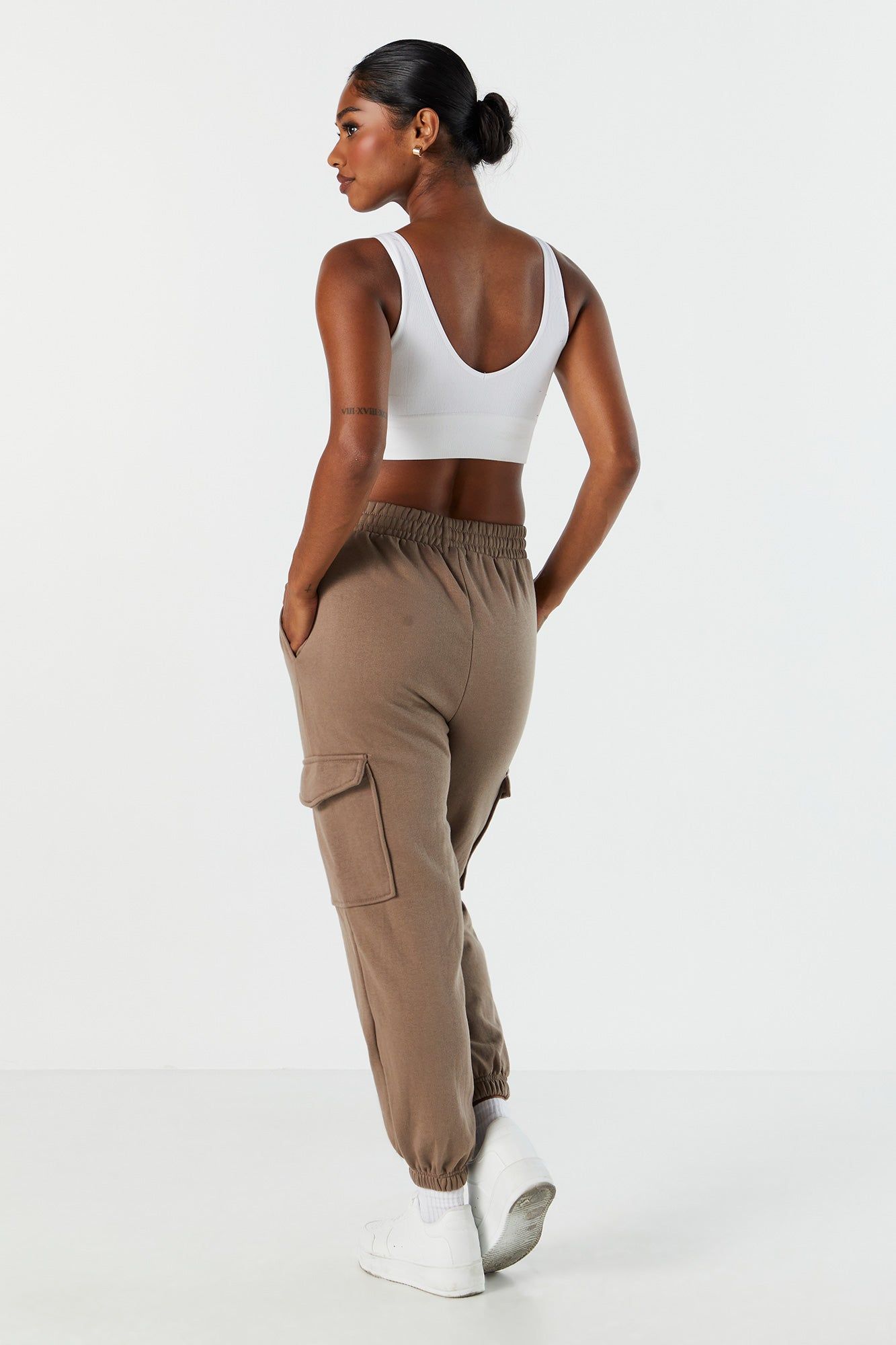 Solid Fleece Cargo Jogger sold by Charlotte Russe product image thumbnail 3