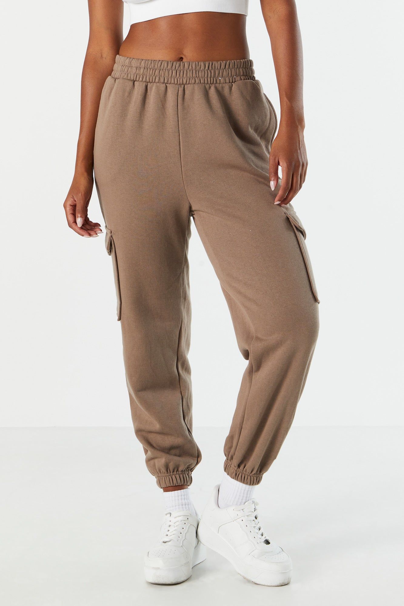 Solid Fleece Cargo Jogger sold by Charlotte Russe product image thumbnail 2