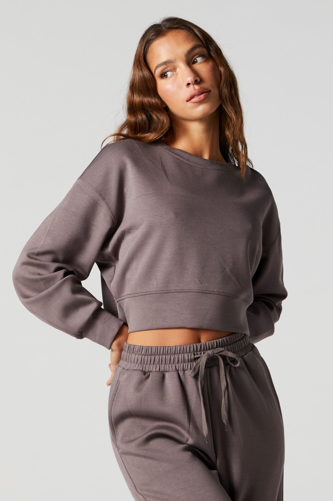 Active Cropped Sweatshirt sold by Charlotte Russe