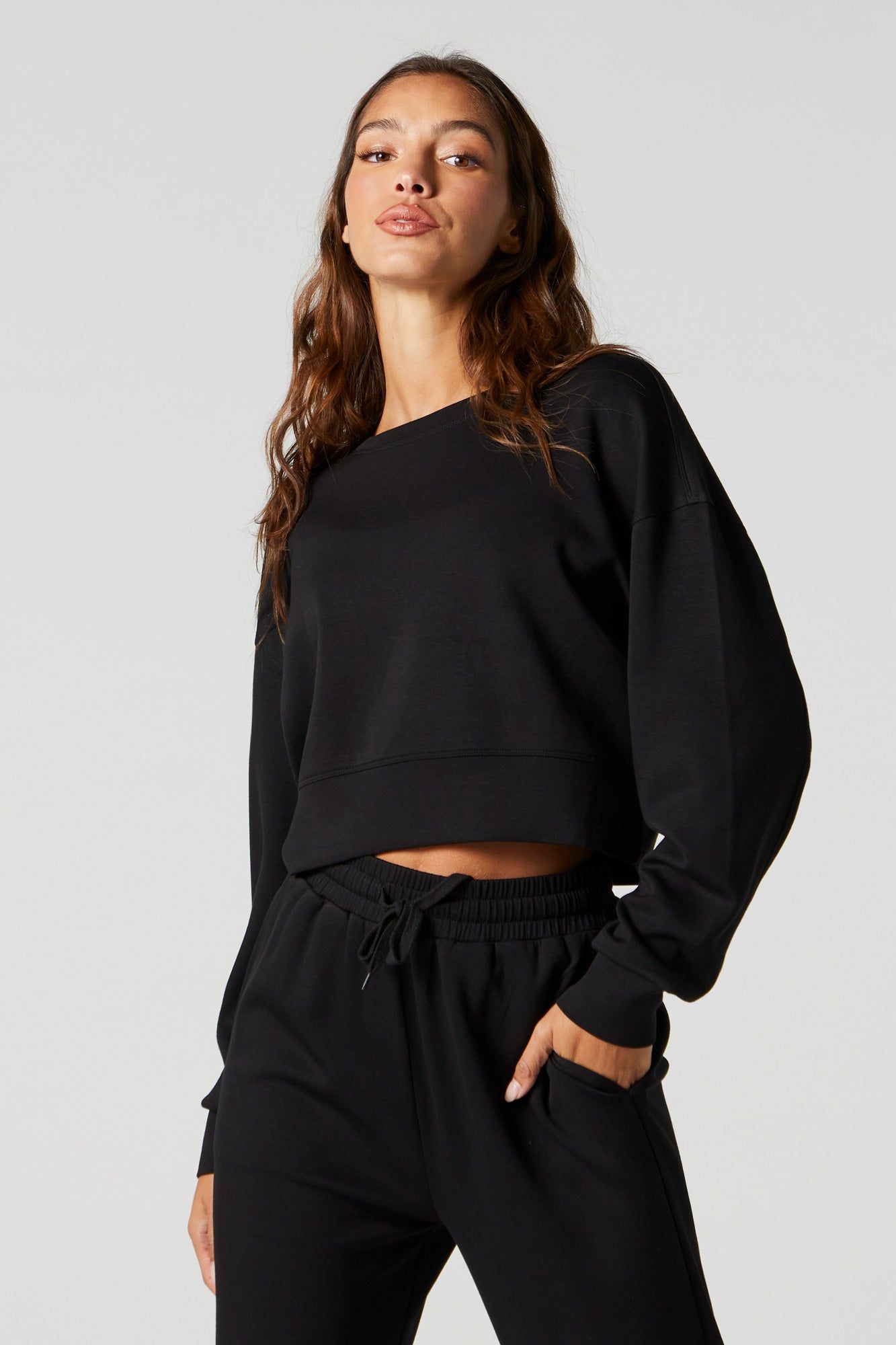 Active Cropped Sweatshirt sold by Charlotte Russe product image thumbnail 4