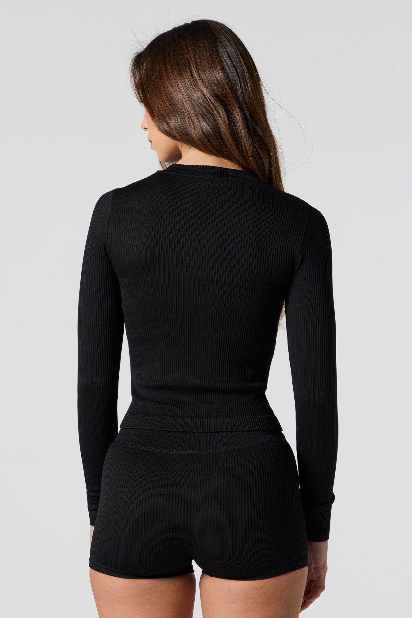 Sommer Ray Washed Seamless Ribbed Zip-Up Top sold by Charlotte Russe product image thumbnail 2