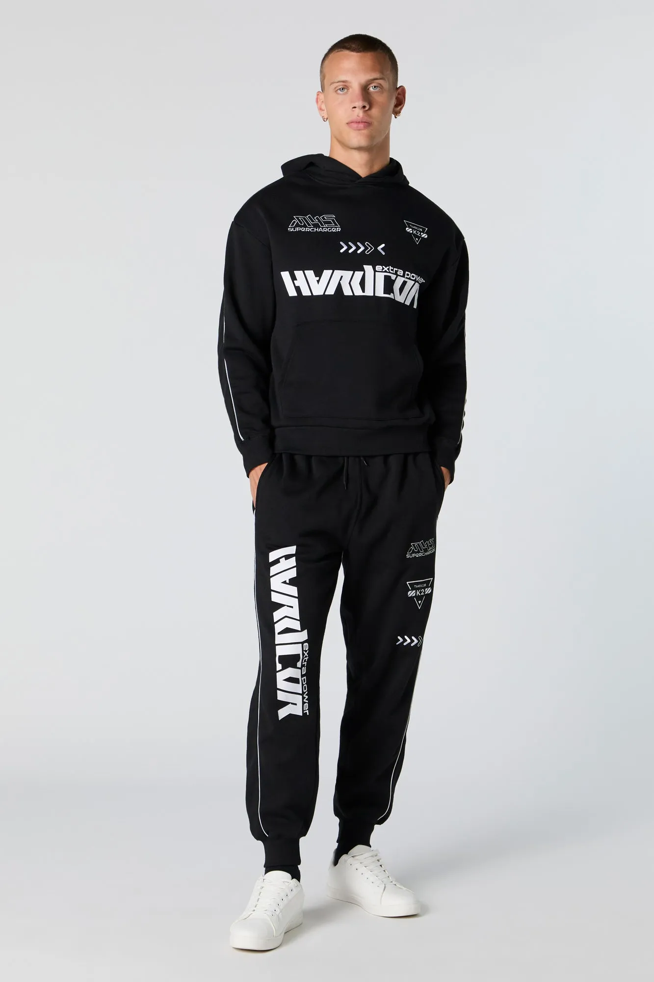 Racing Embroidered Graphic Fleece Hoodie sold by Charlotte Russe product image thumbnail 3