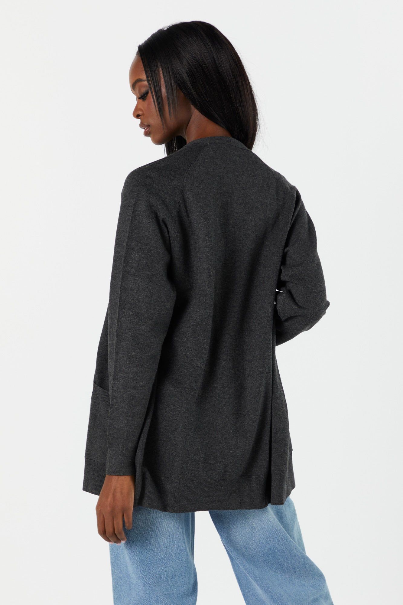 Open Front Pocket Knit Cardigan sold by Charlotte Russe product image thumbnail 5