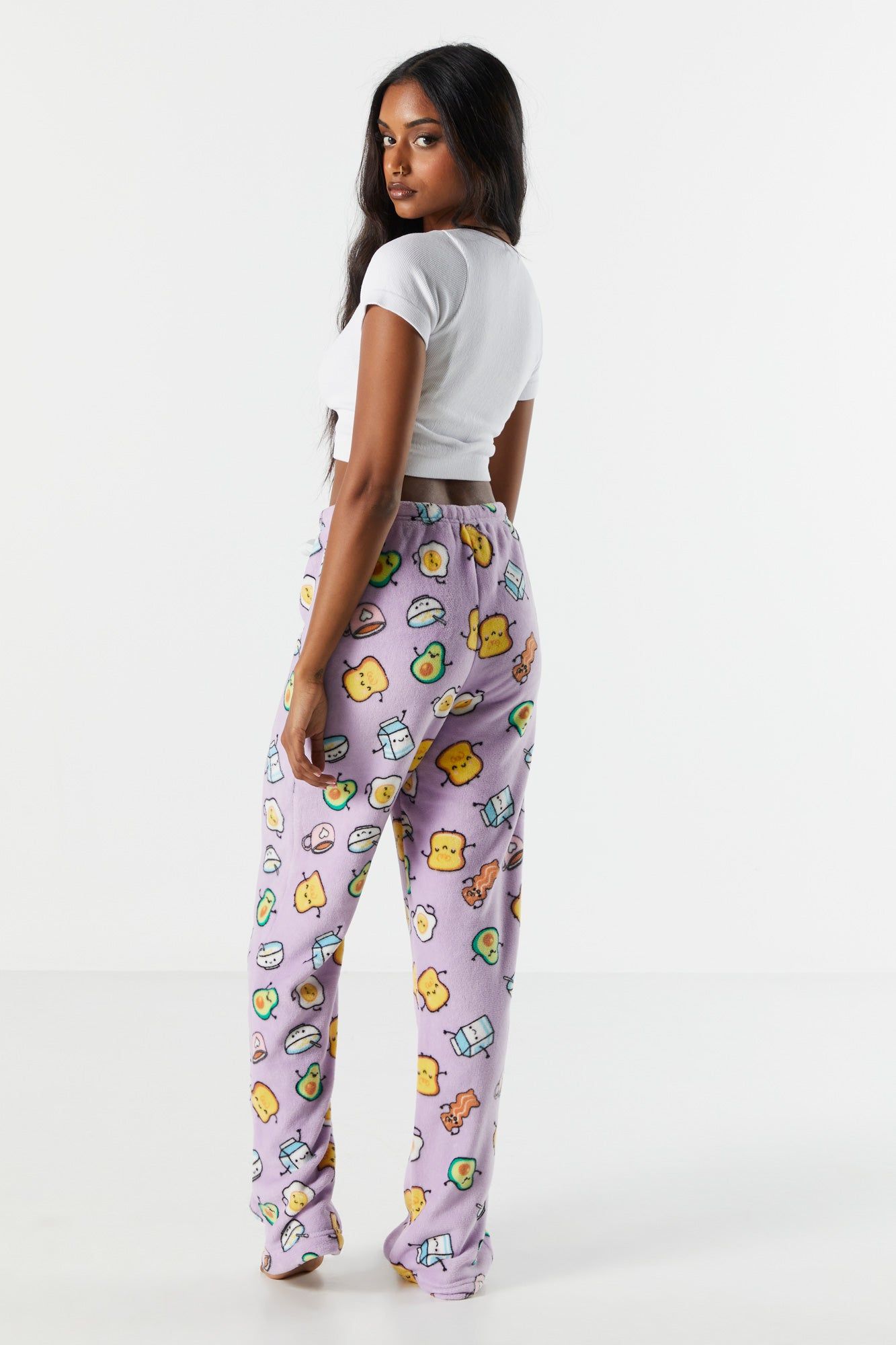 Breakfast Print Plush Pajama Pant sold by Charlotte Russe product image thumbnail 3