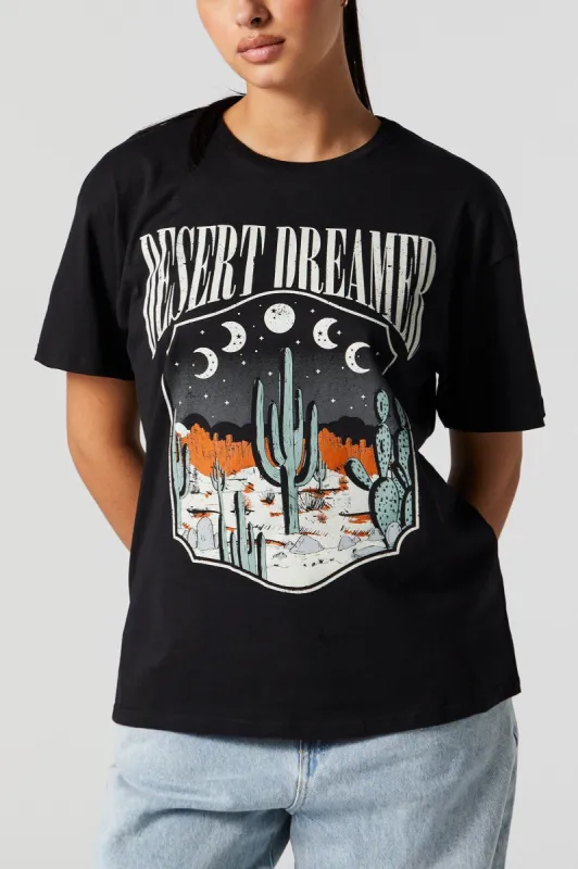 Desert Dreamer Graphic Boyfriend T-Shirt sold by Charlotte Russe