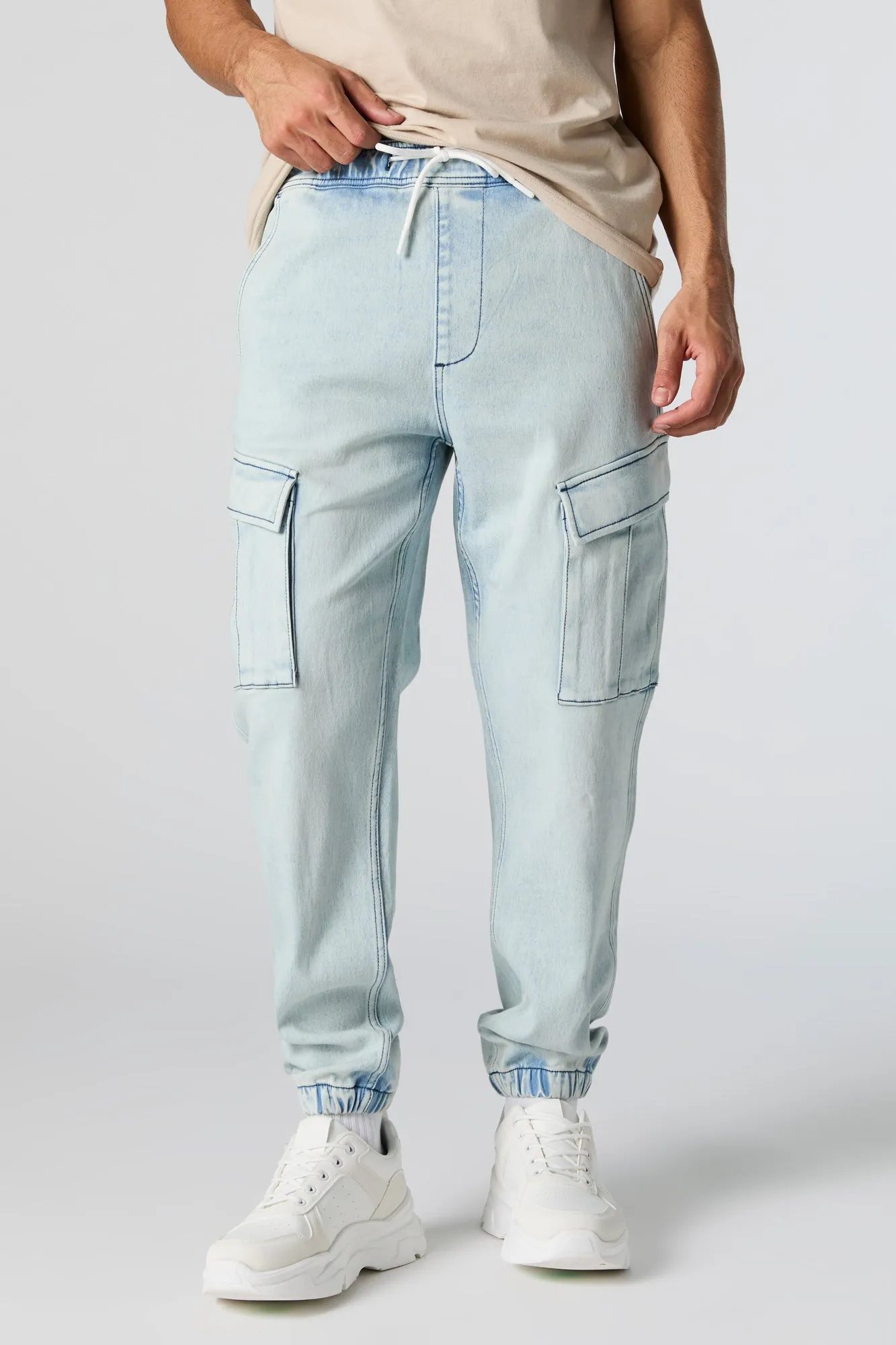 Denim Cargo Jogger sold by Charlotte Russe