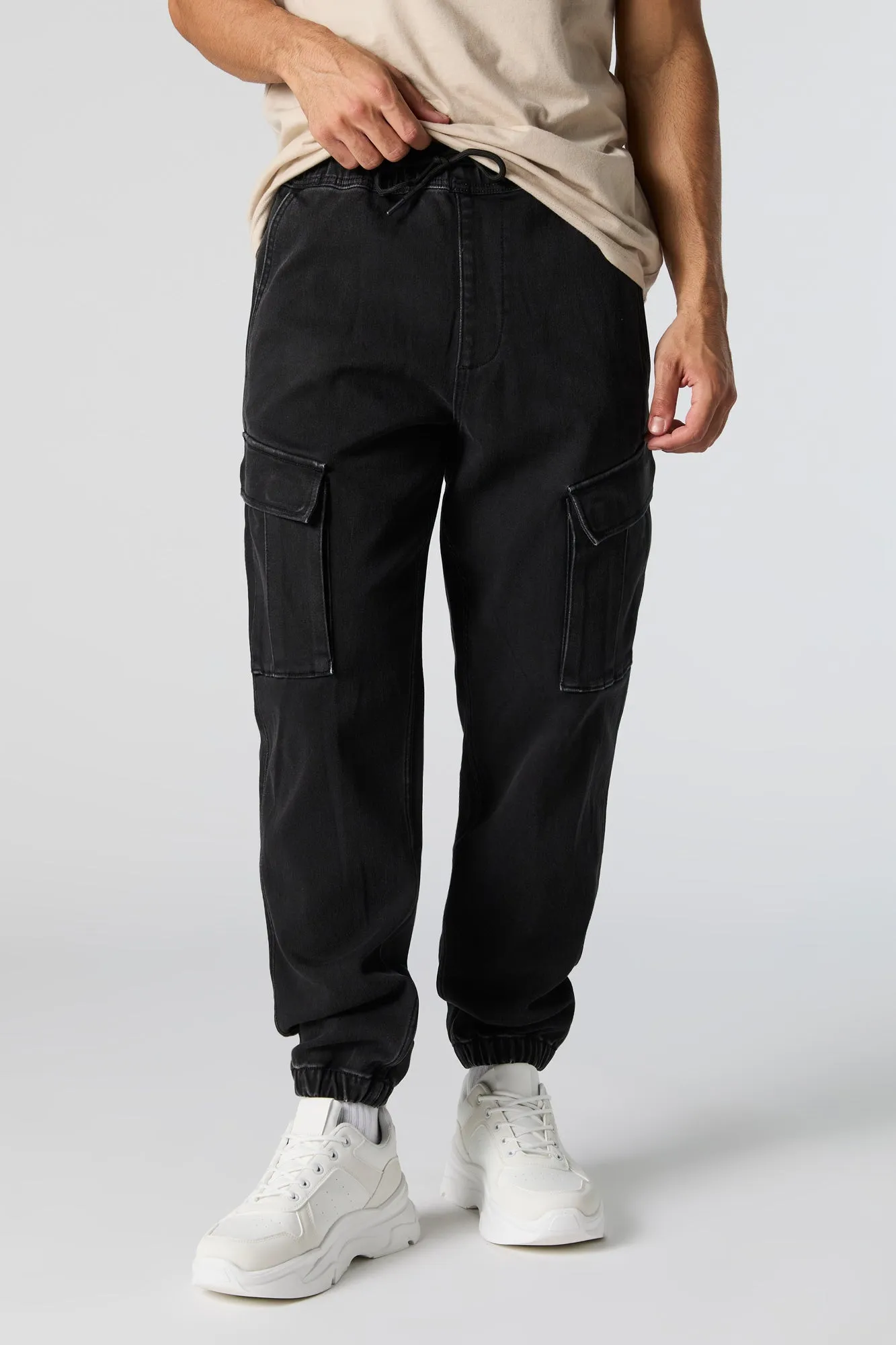 Denim Cargo Jogger sold by Charlotte Russe product image thumbnail 4