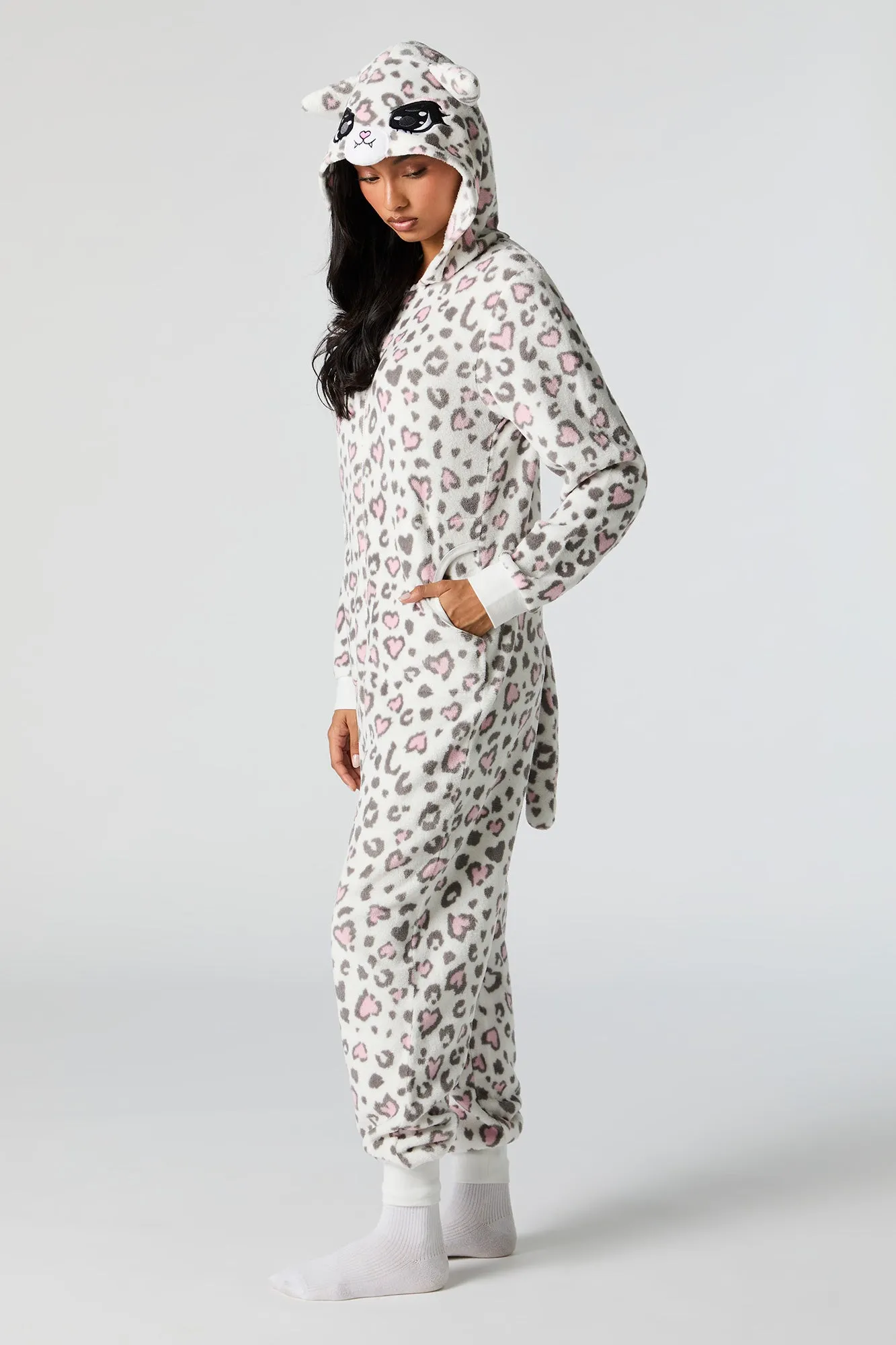 Plush 3D Cheetah Onesie sold by Charlotte Russe product image thumbnail 2