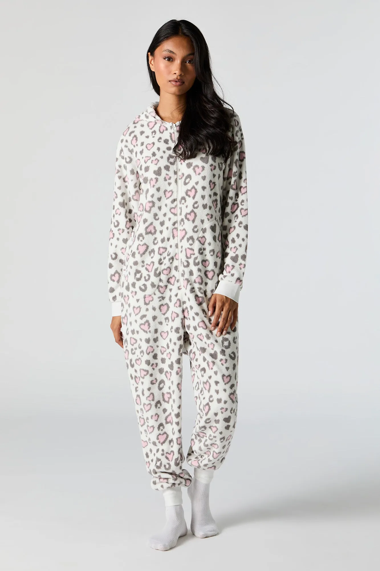 Plush 3D Cheetah Onesie sold by Charlotte Russe