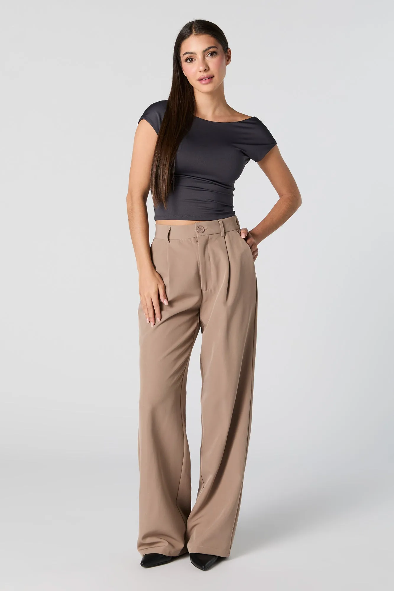 Wide Leg Pleated Trouser sold by Charlotte Russe
