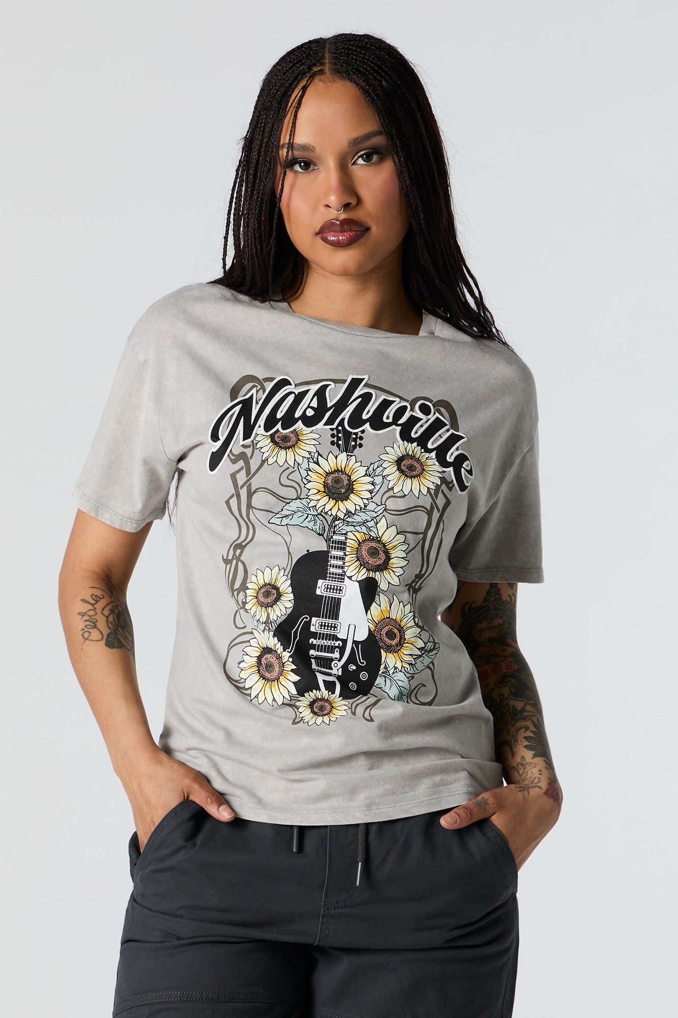 Nashville Washed Boyfriend T-Shirt sold by Charlotte Russe product image thumbnail 2