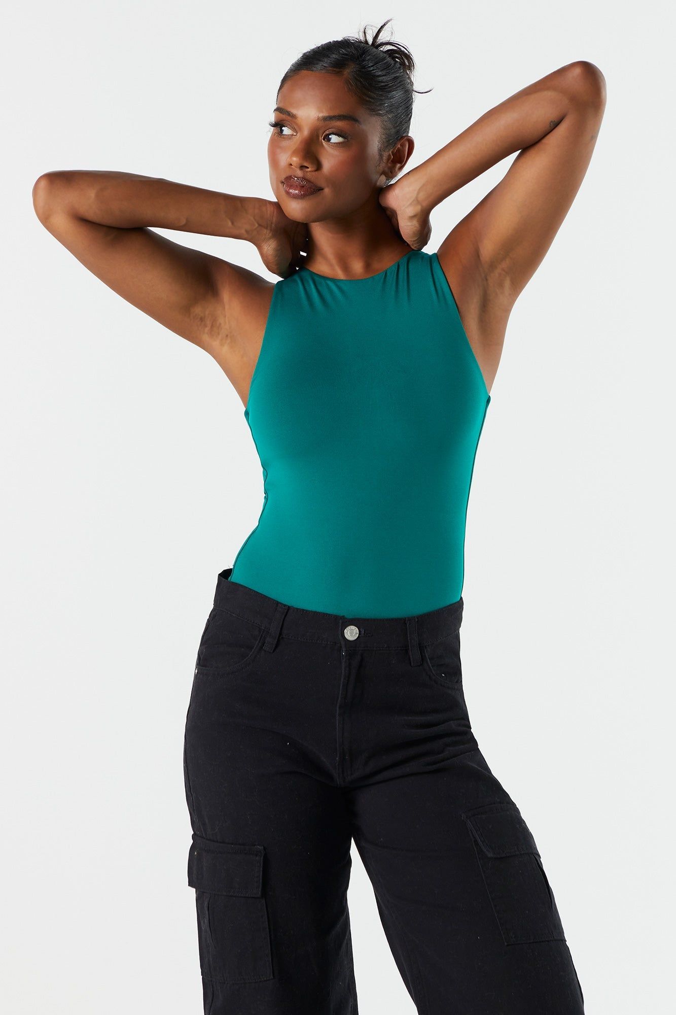 Contour Sleeveless High Neck Bodysuit sold by Charlotte Russe product image thumbnail 6
