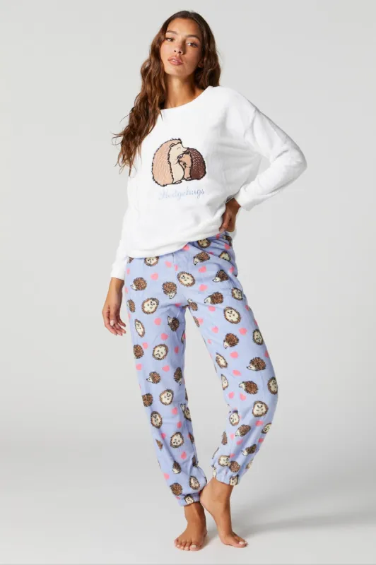 Hedge Hugs Plush 2 Piece Pajama Set sold by Charlotte Russe