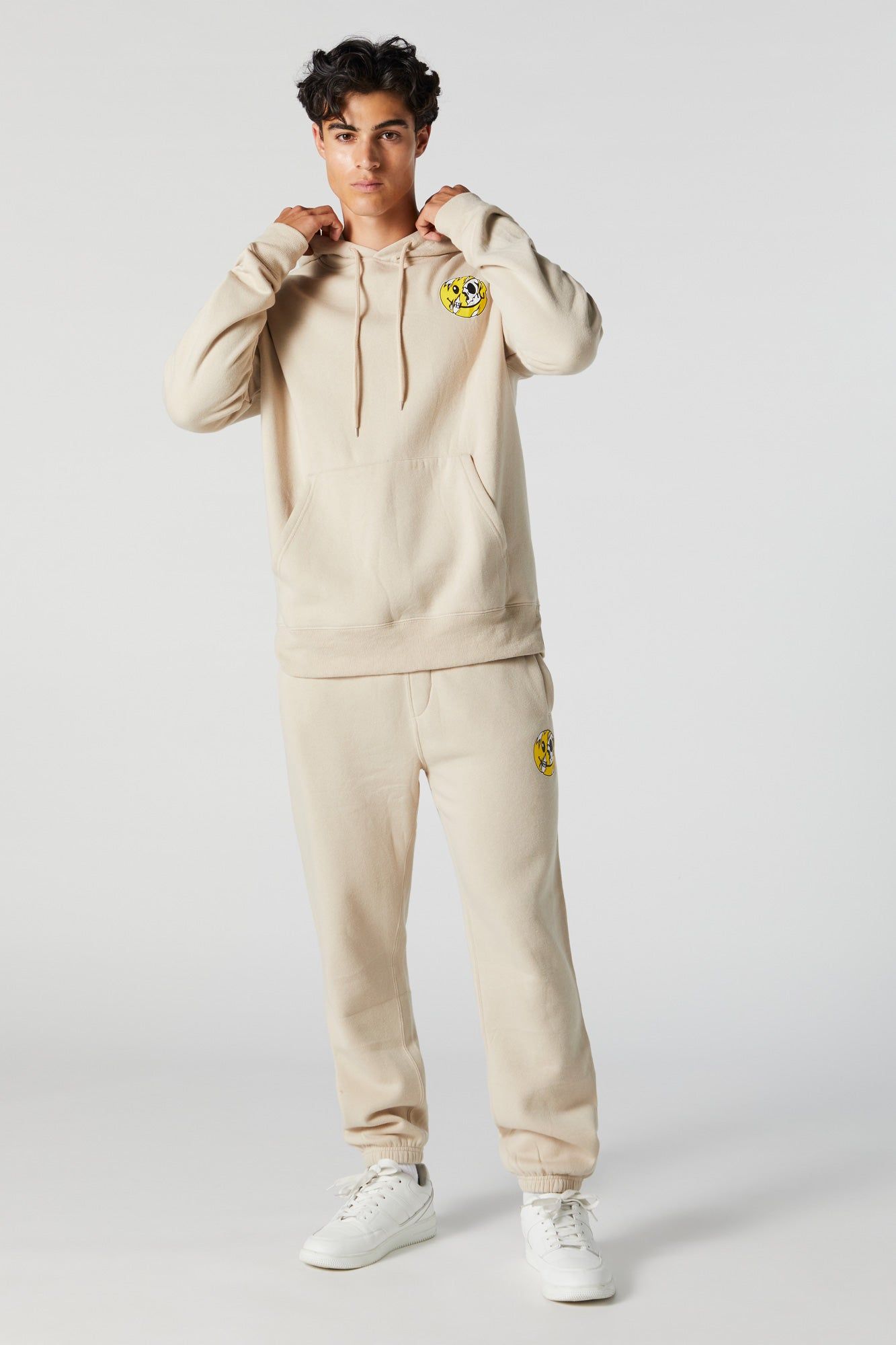 Distorted Smiley Graphic Fleece Hoodie sold by Charlotte Russe product image thumbnail 3