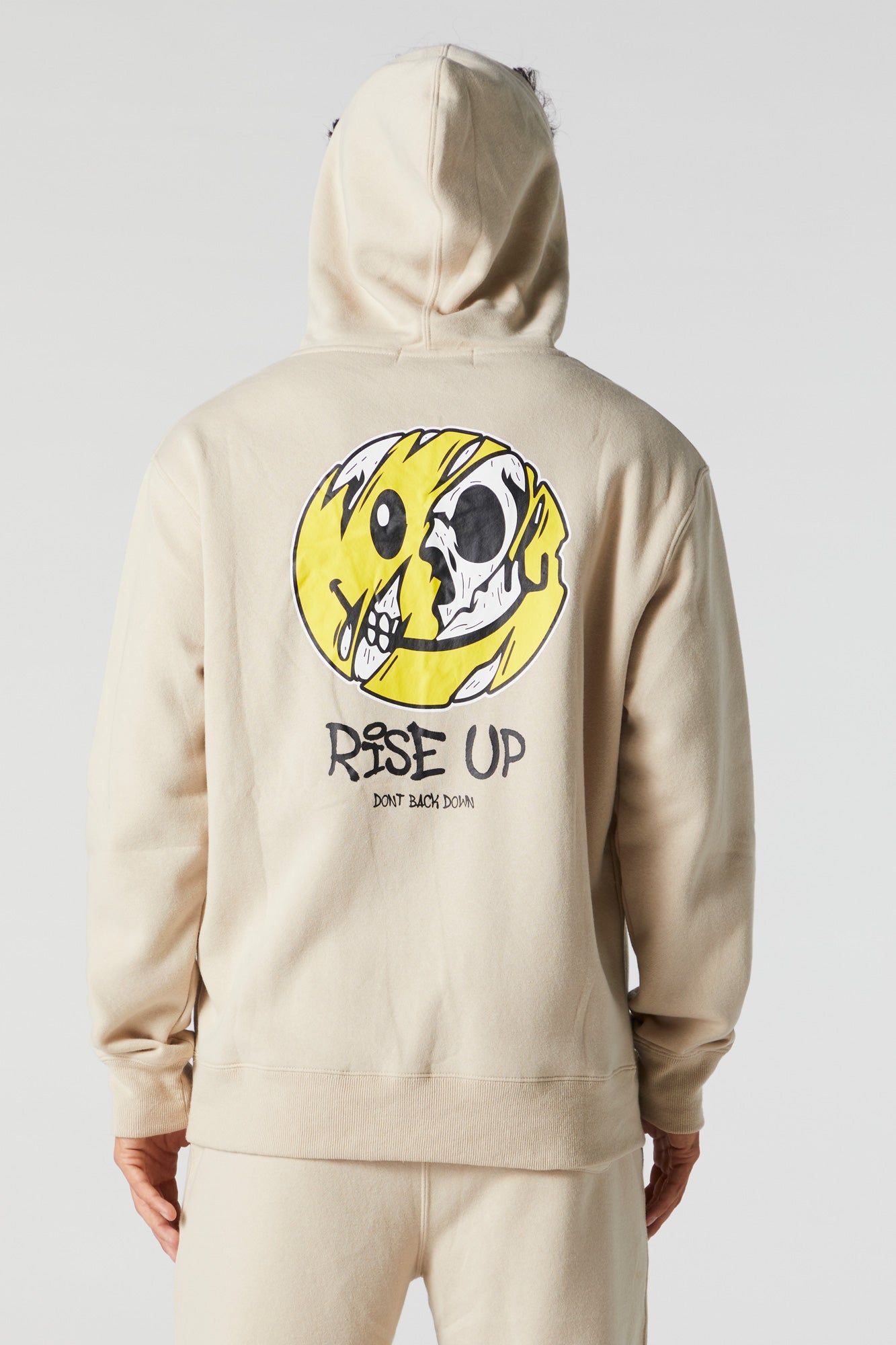 Distorted Smiley Graphic Fleece Hoodie sold by Charlotte Russe product image thumbnail 2