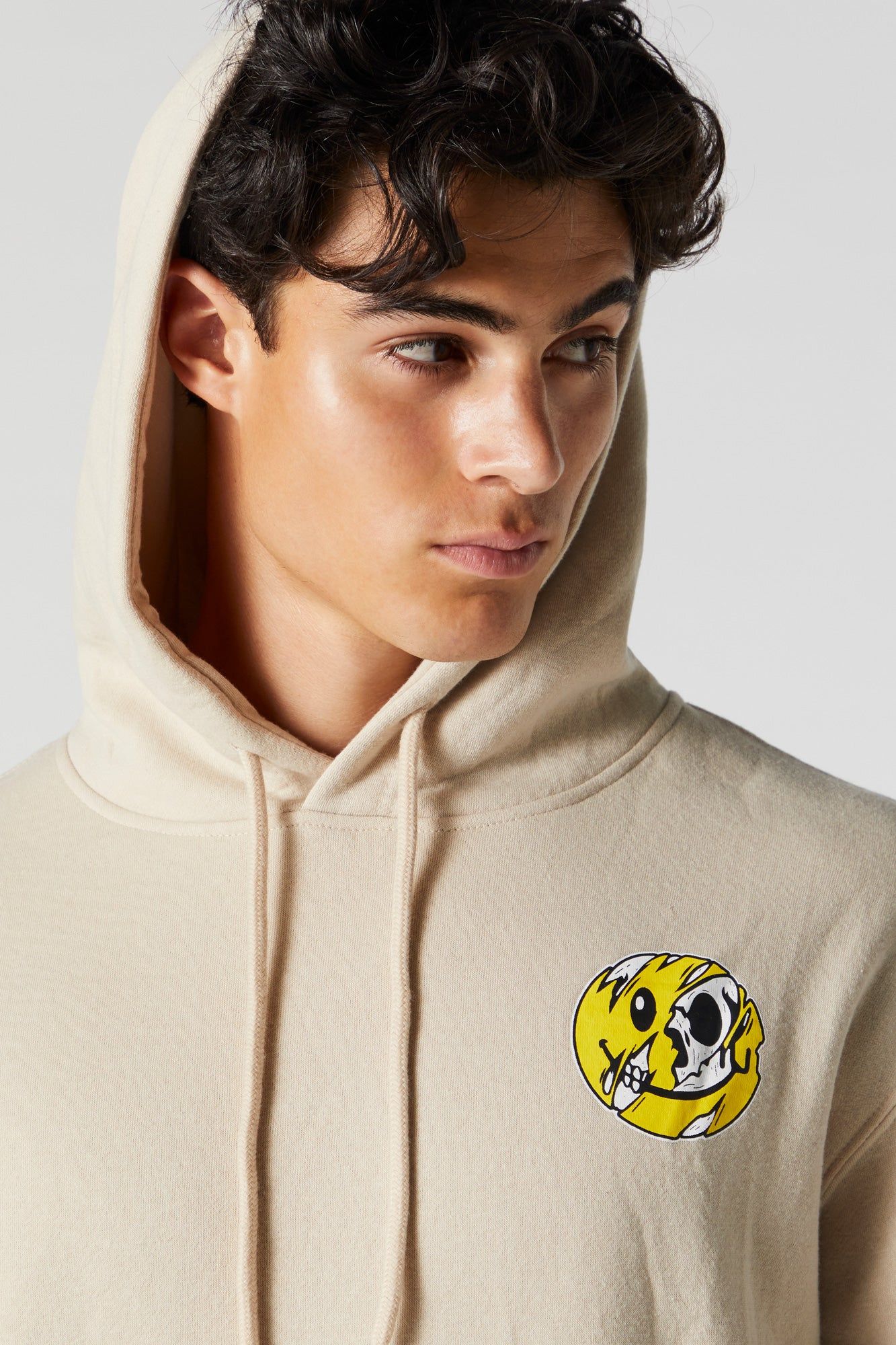 Distorted Smiley Graphic Fleece Hoodie sold by Charlotte Russe product image thumbnail 4