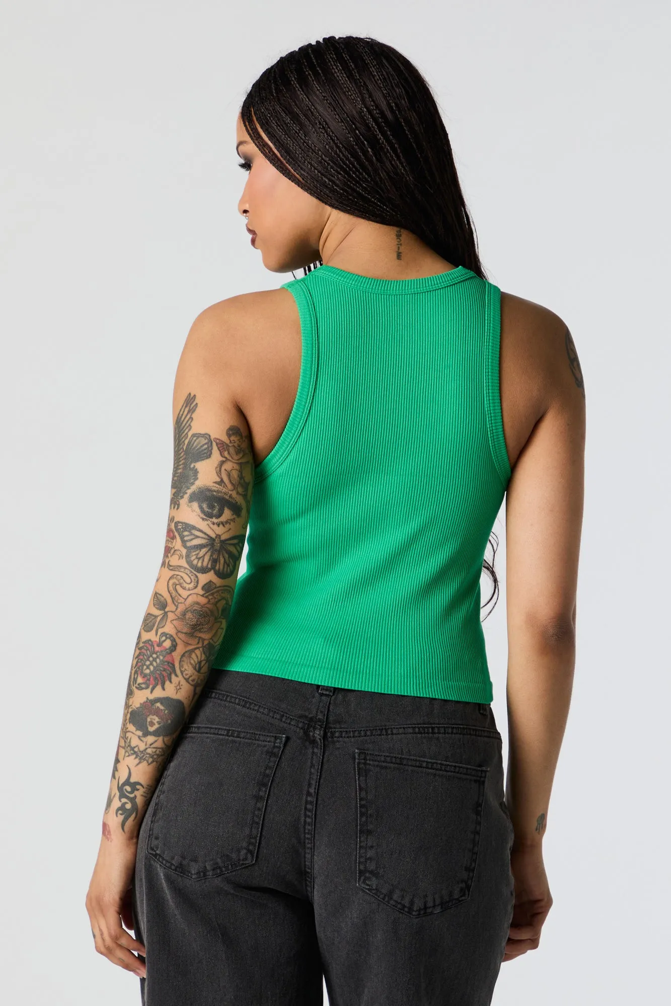 Seamless Ribbed Crewneck Cropped Tank sold by Charlotte Russe product image thumbnail 2