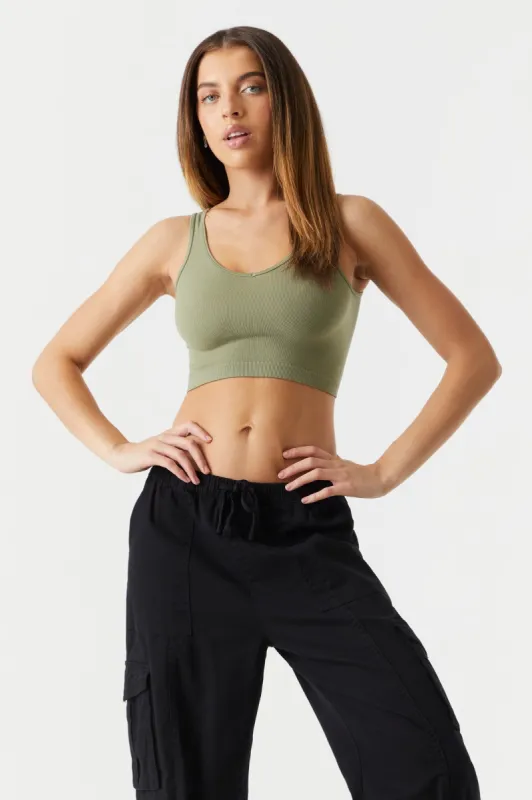 Seamless Ribbed Scoop Neck Tank Top sold by Charlotte Russe