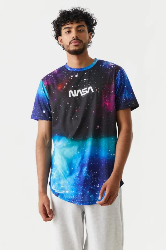 Galaxy Print NASA Graphic Longline T-Shirt sold by Charlotte Russe
