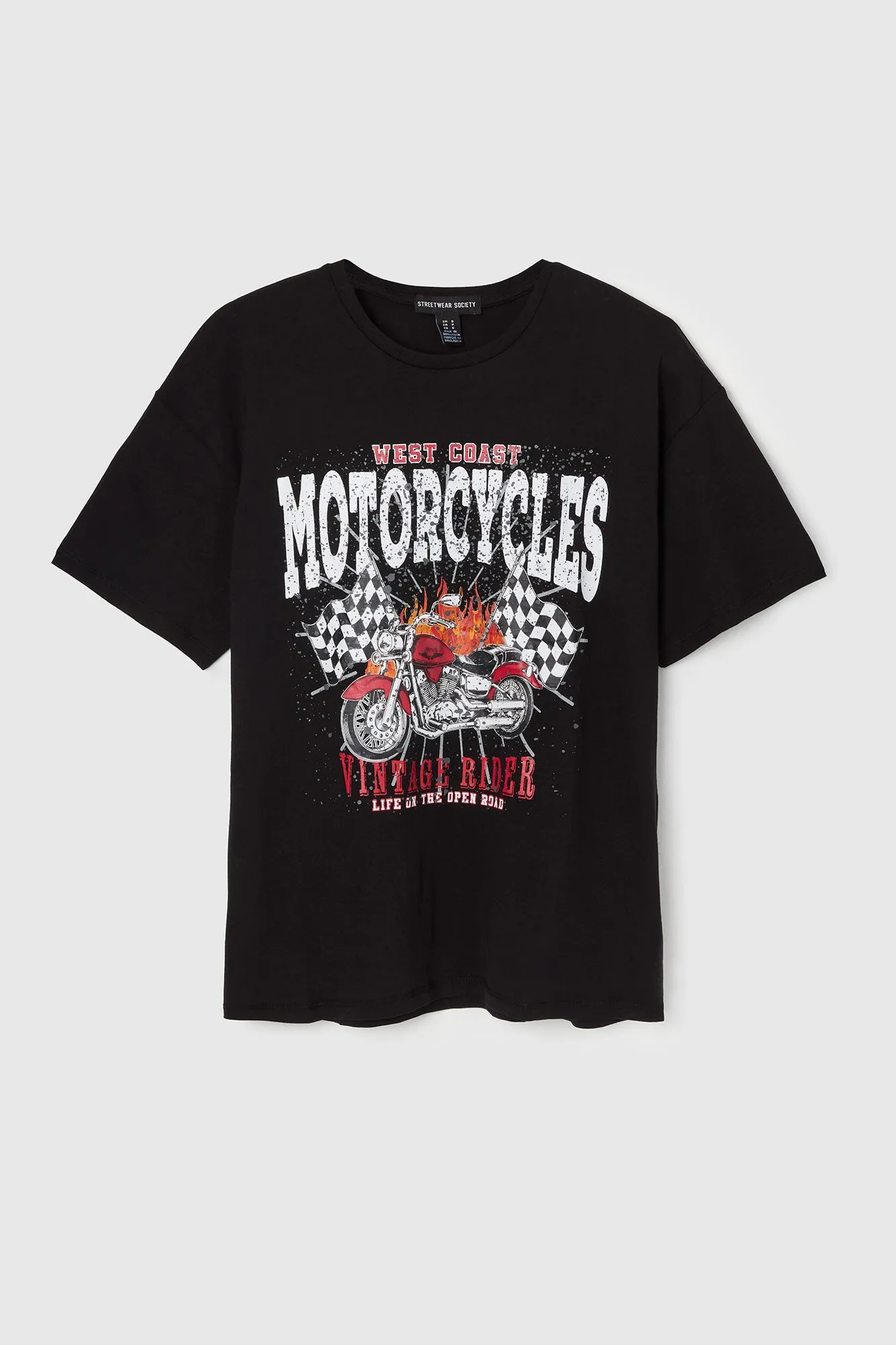 West Coast Motorcycles Graphic Boyfriend T-Shirt sold by Charlotte Russe product image thumbnail 4
