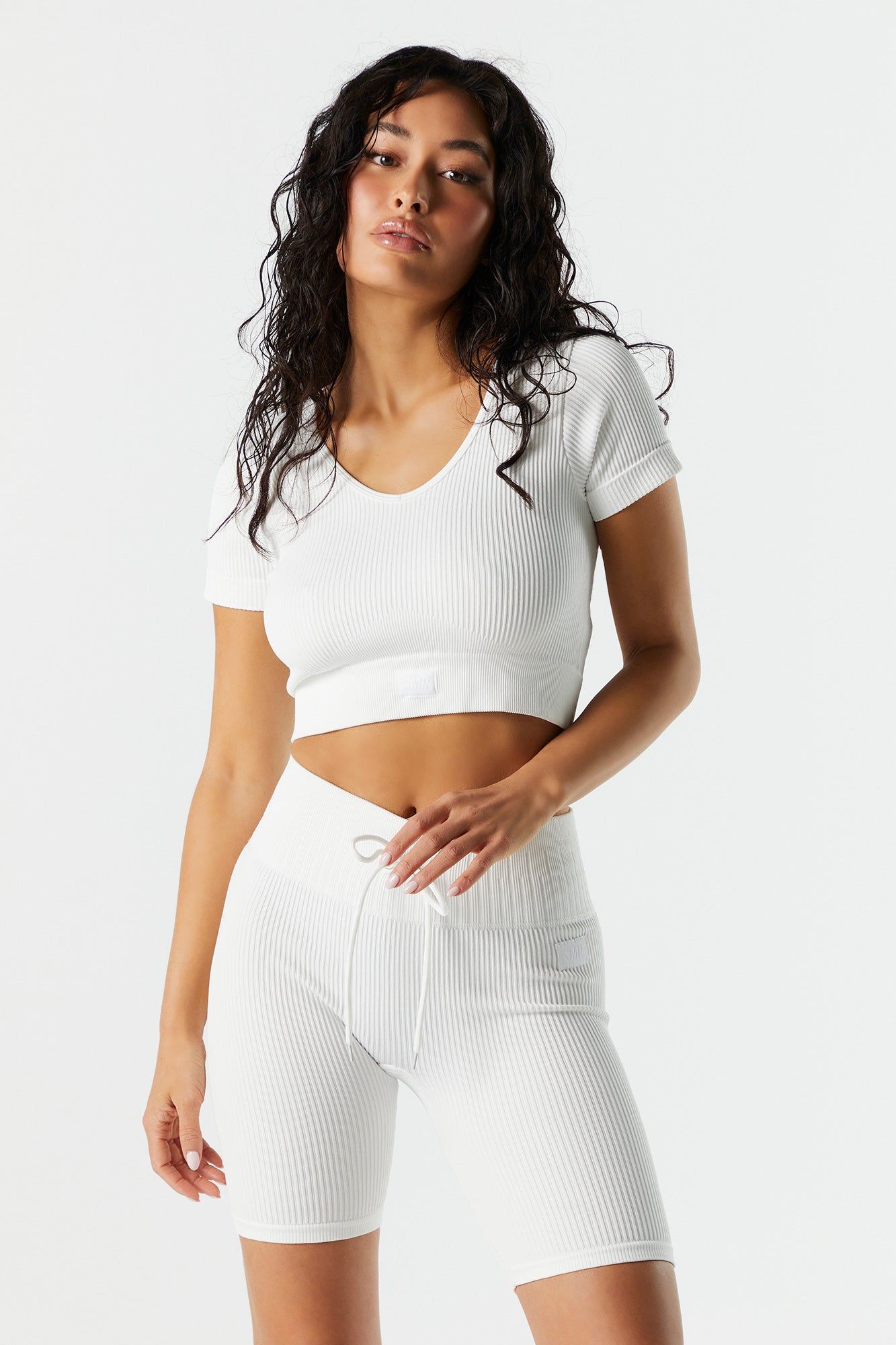 Sommer Ray Seamless Ribbed Active Tie Short sold by Charlotte Russe product image thumbnail 5