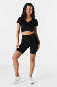 Sommer Ray Seamless Ribbed Active Tie Short sold by Charlotte Russe